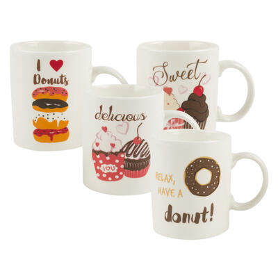 dessert design mugs - 14oz - - assorted designs -- 36 per case