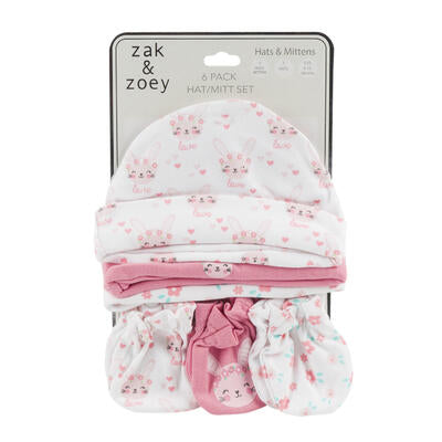 girls hat and mitt combo set - assorted colors -- 144 per case