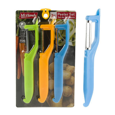 3-piece peeler set - 10 assorted colors - bulk -- 96 per case