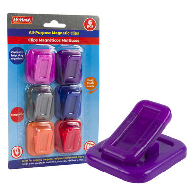 magnetic bag clips - 6 pack - bulk -- 48 per case