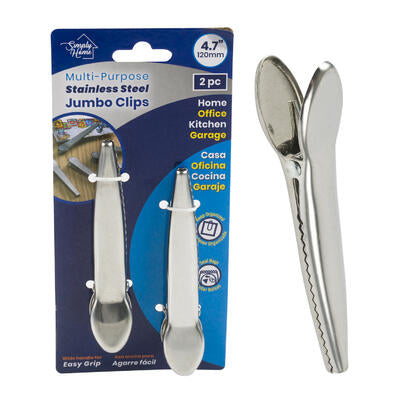 stainless steel jumbo clips - simply home -- 48 per case