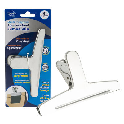 jumbo magnetic clips - 5.9 in - stainless steel -- 48 per case