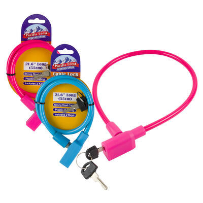 21.65 in bike lock with 2 keys - 24 pack - -- 24 per case