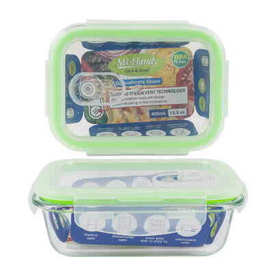 mr. handy rectangle food containers - 13.5oz - bulk -- 48 per case