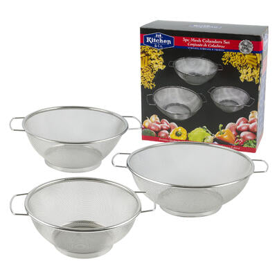stainless steel strainer 3pc set -- 24 per case