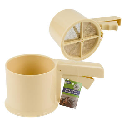 plastic flour sifter - 4.1 in diameter -- 24 per case