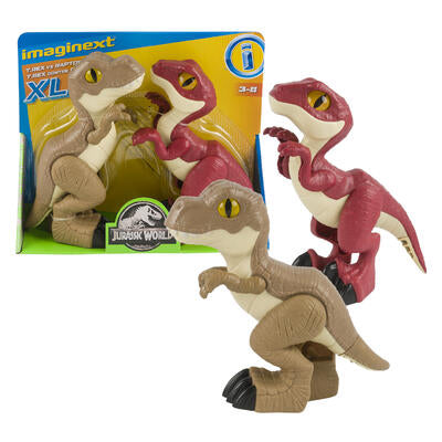 jurassic world t rex and raptor playset - 4 pack -- 4 per case