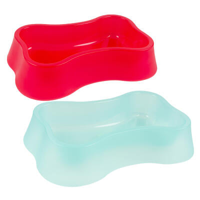 bone shaped dog bowls 12.4 - assorted colors -- 48 per case