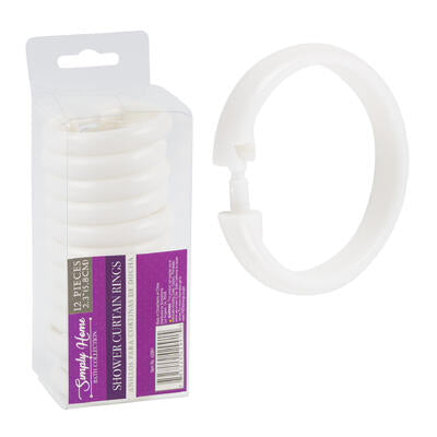 shower curtain rings - simply home - 12 piece set -- 48 per case