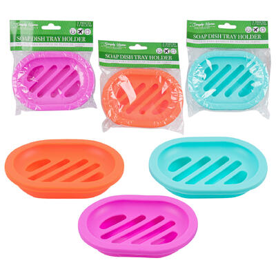 simply home 2pc soap tray - assorted colors -- 48 per case