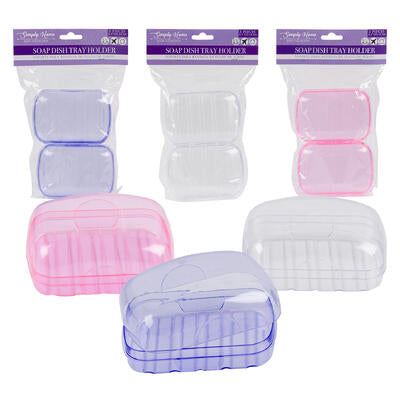 plastic bar soap trays - 3 assorted colors -- 48 per case