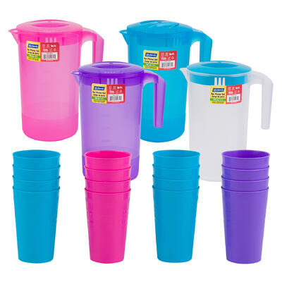mr handy 5pc plastic pitcher set - - assorted colors -- 24 per case