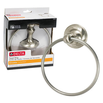 satin nickel towel rings -- 3 per case