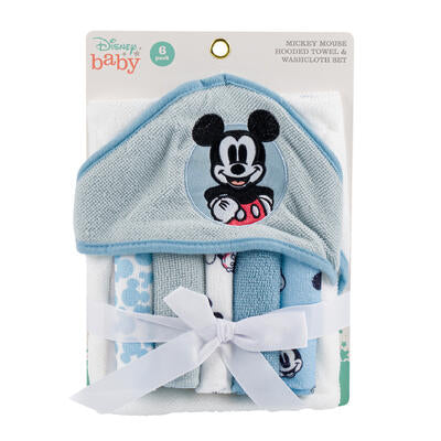 mickey mouse washcloth set - 6pc - bulk -- 24 per case