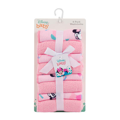 minnie mouse washcloth set - 8 pack - pink - -- 24 per case