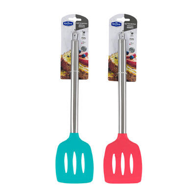 stainless steel slotted turner - 13.7 - assorted -- 48 per case