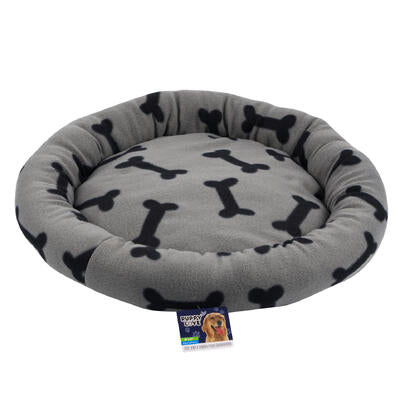pet bed - 21 - grey with black bone pattern -- 12 per case