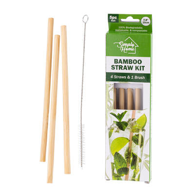 bamboo straws kit - 5 piece -- 48 per case