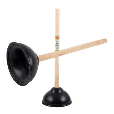 mr. handy plunger with wooden handle - - -- 48 per case