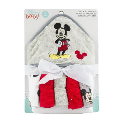 mickey mouse hooded towel and washcloth set -- 24 per case
