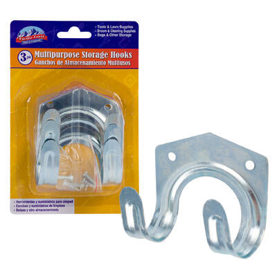 silver storage hooks - 3 pack -- 48 per case