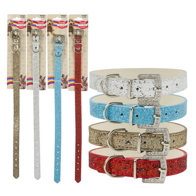 glitter dog collars - 18 colors -- 48 per case