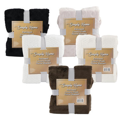 simply home flannel throws - 50x60 - assorted colors -- 12 per case