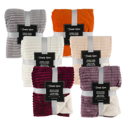 simply home reversible jacquard throw - 50x60 -- 12 per case