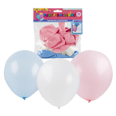 12 in multicolored balloons - 20 count -- 48 per case