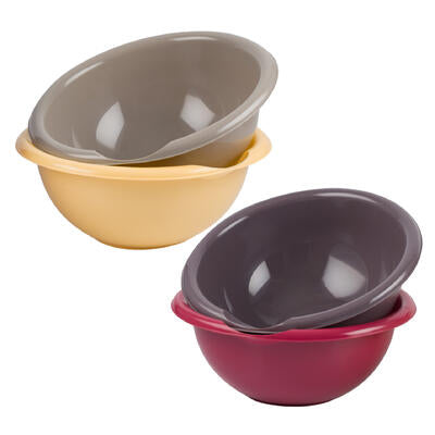 plastic mixing bowls - 12.75 in - 4 assorted colors -- 72 per case