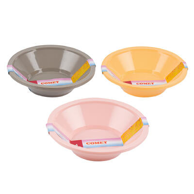 plastic bowls - 7 in diameter - assorted colors -- 48 per case