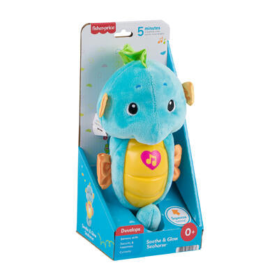fisher price soothe n glow seahorse plush - blue -- 2 per case
