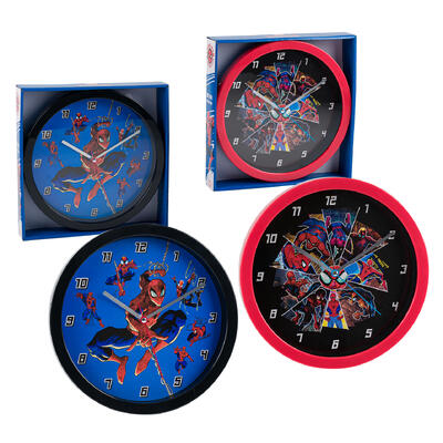 spiderman wall clocks - 10 inch -- 6 per case