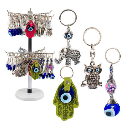 evil eye key chains - assorted styles -- 180 per case