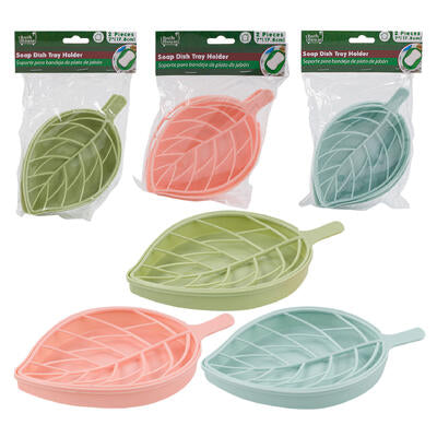 leaf shaped soap dishes - 7 colors -- 72 per case