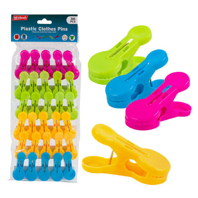 mr. handy plastic clothes pins - assorted colors -- 48 per case