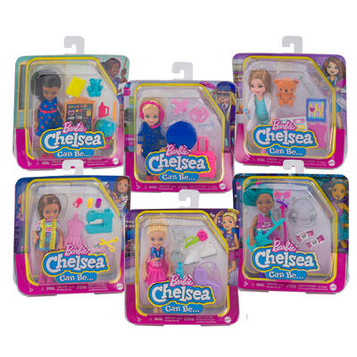 barbie chelsea dolls - 6 career-inspired styles - bulk -- 6 per case
