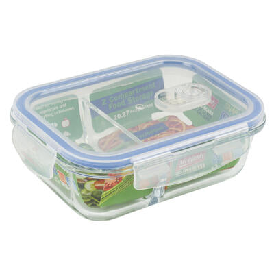 mr. handy 2-section food containers - 20oz -- 24 per case