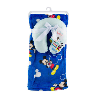 mickey mouse blanket with neck pillow - 30x36 -- 24 per case