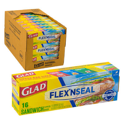 glad sandwich bags 16ct - bulk packs -- 24 per case