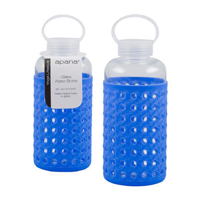 apana 32oz glass water bottles - bpa free -- 18 per case