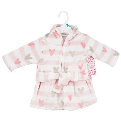 zak & zoey hooded robes - 0-9m - hearts - bulk -- 48 per case