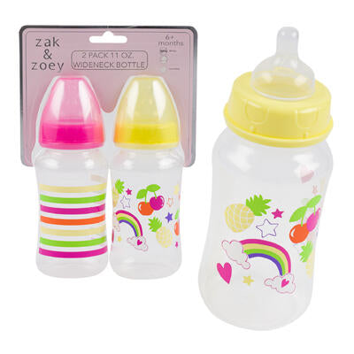 baby bottles - 2 pack - fruit design -- 72 per case