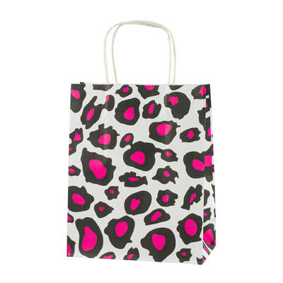 leopard print gift bags - 10 pack -- 60 per case