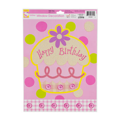 birthday girl window decorations -- 36 per case