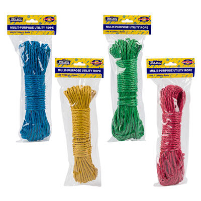100ft clothes rope - assorted colors -- 48 per case