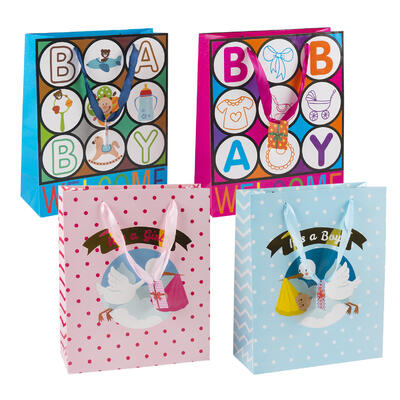 baby design gift bags - medium - - -- 72 per case