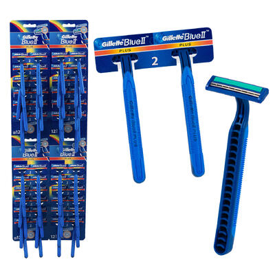 gillette blue ii sensitive razor - 2 pack -- 48 per box