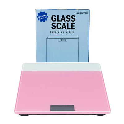 pink and white square glass scale - 11 -- 10 per case