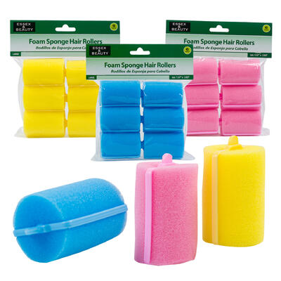 soft twist hair rollers - 6pc large set -- 72 per case